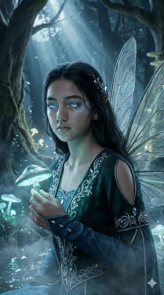 Enchanted forest Instagram prompt preview with moonlight and magical forest details