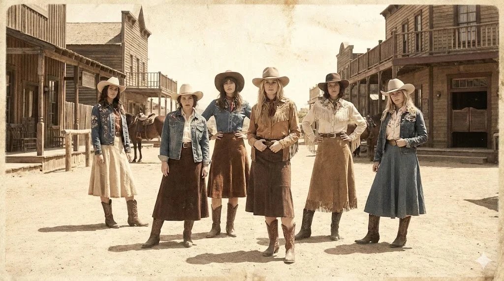 6 Retro Western Dress Gemini AI Prompts for Vintage Outfit Edits