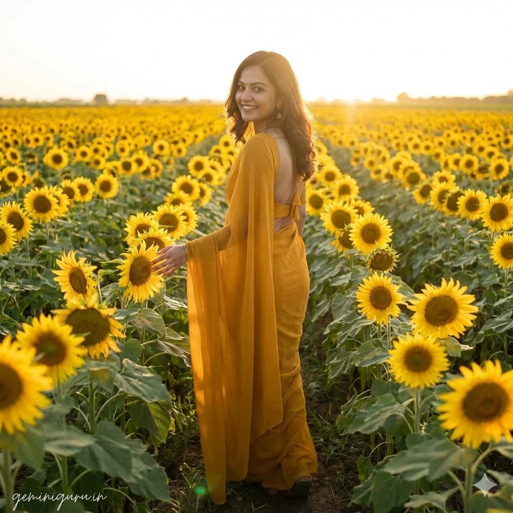3. The Sunflower Field Boho AI prompt example