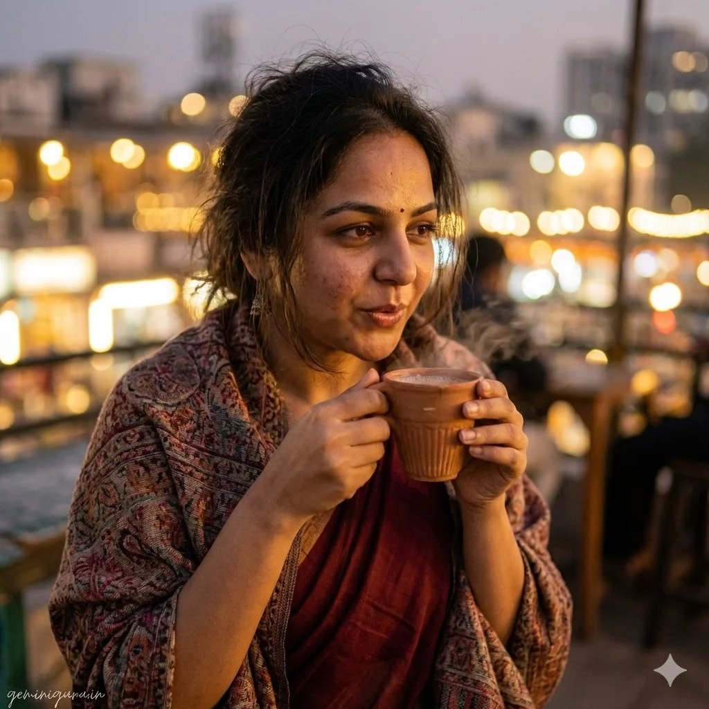 7. The Rooftop Chai Evening AI prompt example