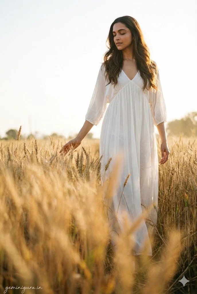Field of gold golden hour prompt preview with tall wheat grass and soft backlighting