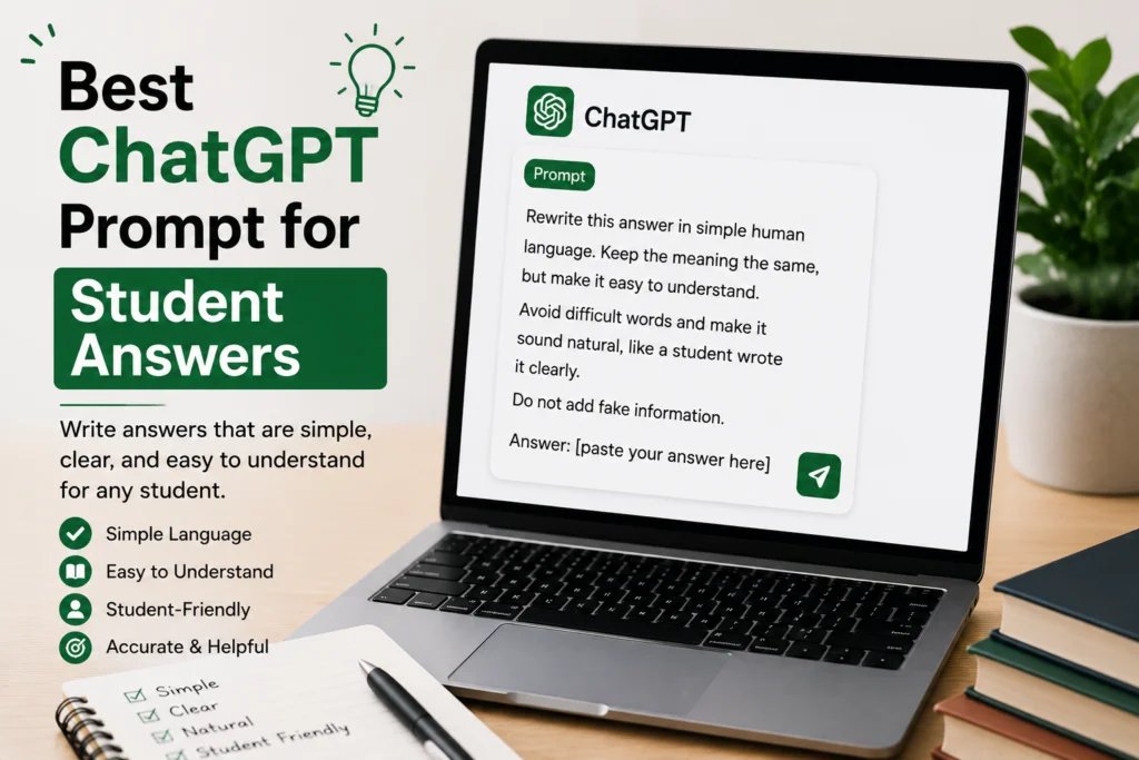 ChatGPT prompt to make student answers simple and human
