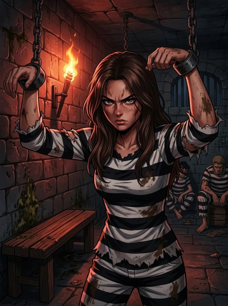 One Piece Gemini AI prompt preview with Impel Down dungeon, prison outfit, and dramatic torch light
