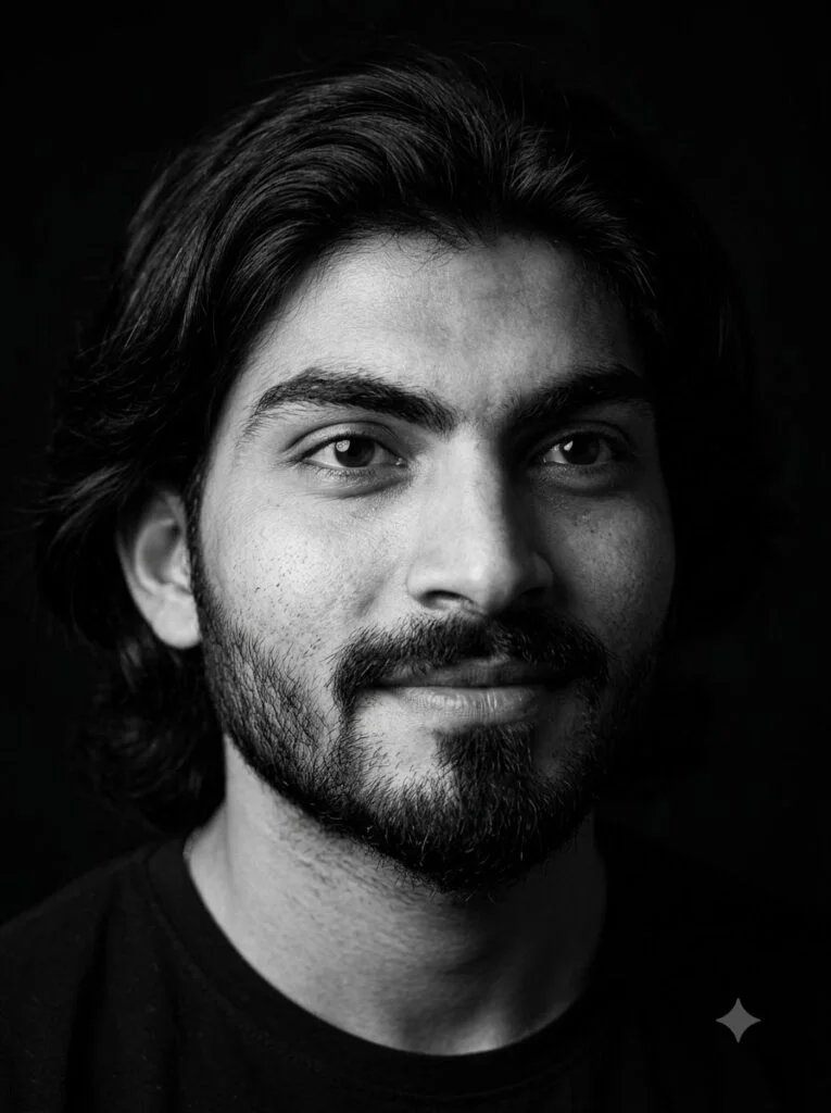 Soft-contrast black-and-white Instagram profile picture