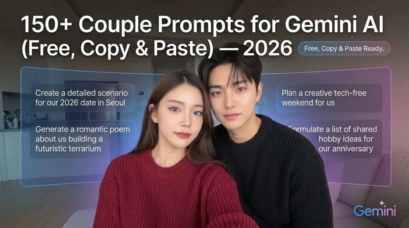 150+ Couple Prompts for Gemini AI (Free, Copy & Paste) — 2026