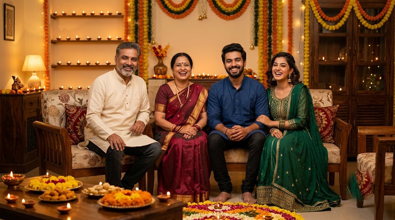 Diwali Couple & Family Photo Prompts for Gemini (Copy-Paste)