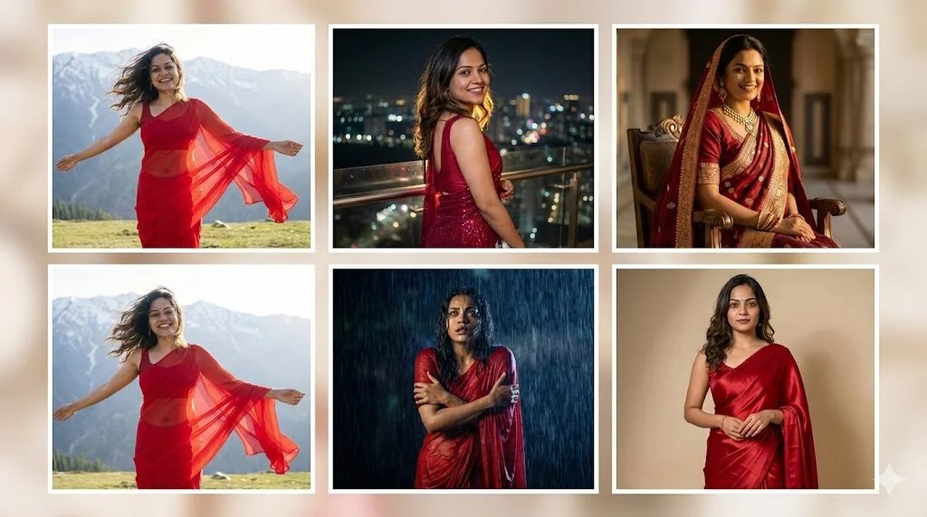 6 Red Saree Gemini AI Prompts for Trending Photo Edits