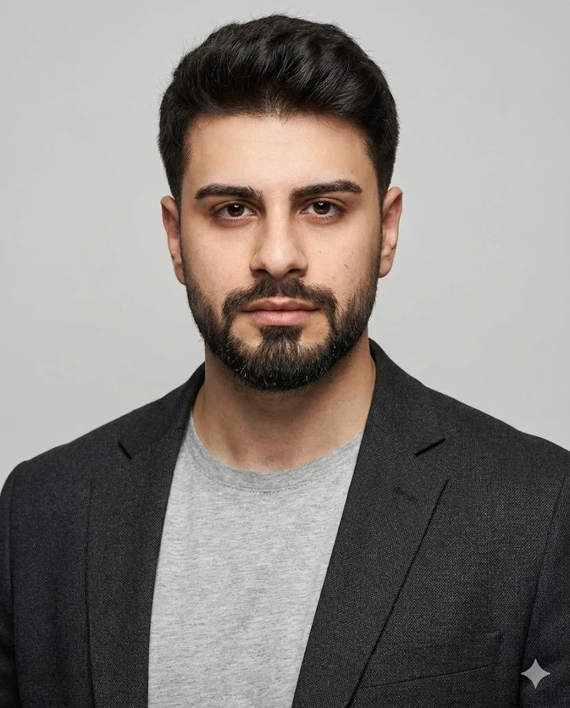 Modern professional LinkedIn profile prompt preview with neutral studio background