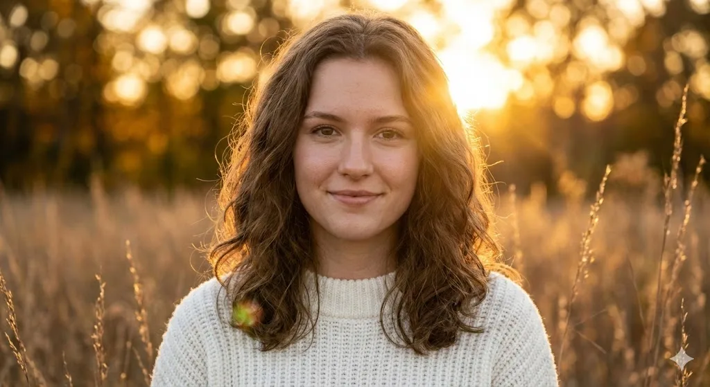 Golden hour Instagram DP prompt preview with warm portrait lighting