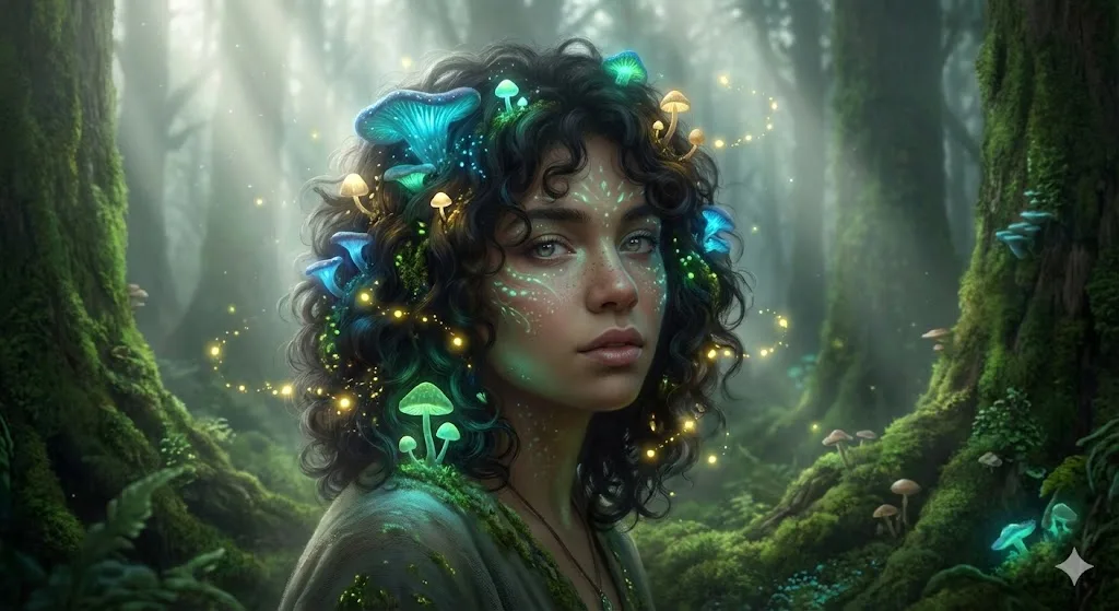 Fantasy Instagram DP prompt preview with glowing forest and firefly details