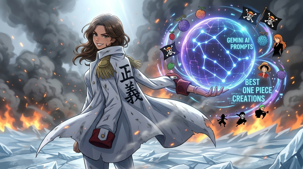 Anime style Gemini AI prompts preview for One Piece inspired image edits