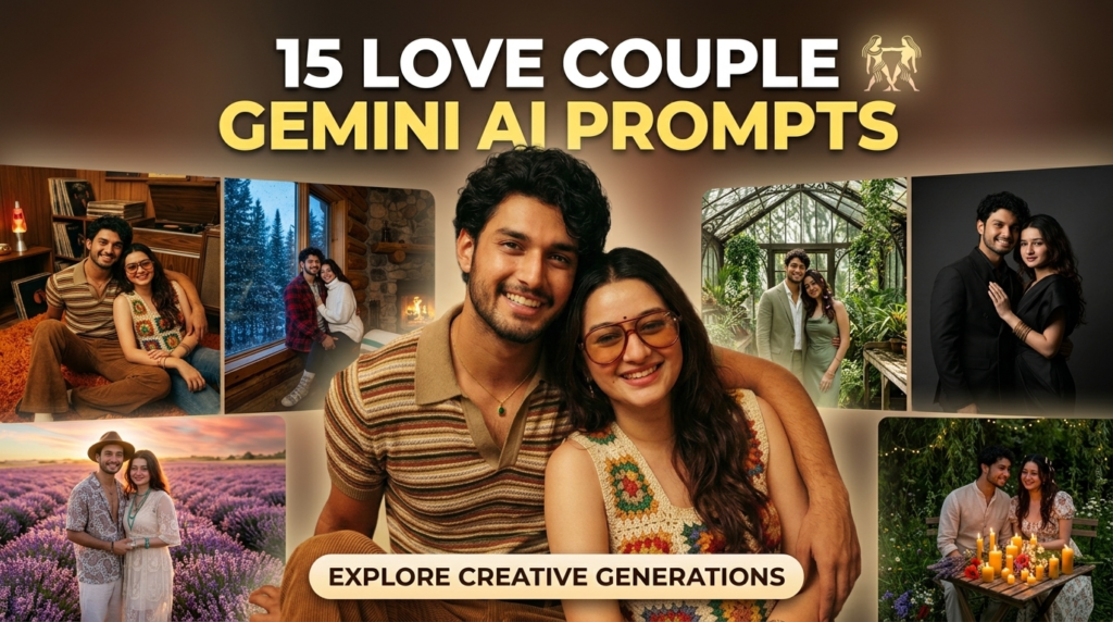 Love couple Gemini AI prompts preview for realistic romantic photo edits