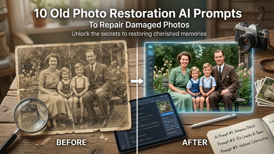 10 Old Photo Restoration AI Prompts to Repair Damaged Photos