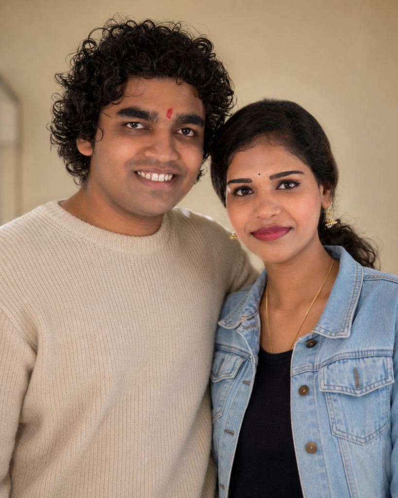 Brother and sister posing together for a natural sibling portrait