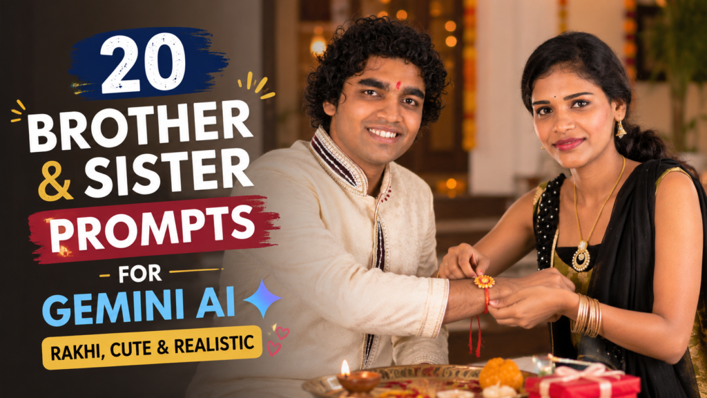 Brother and sister Gemini AI prompts for Rakhi and realistic sibling photos