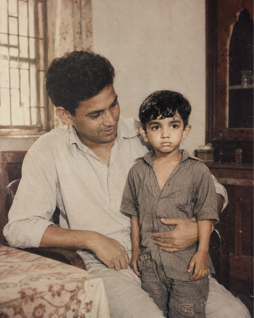 AI recreation of a child with a parent in a period home setting