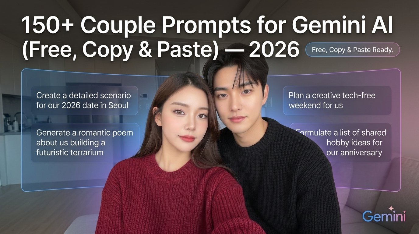 150+ Couple Prompts for Gemini AI (Free, Copy & Paste) — 2026