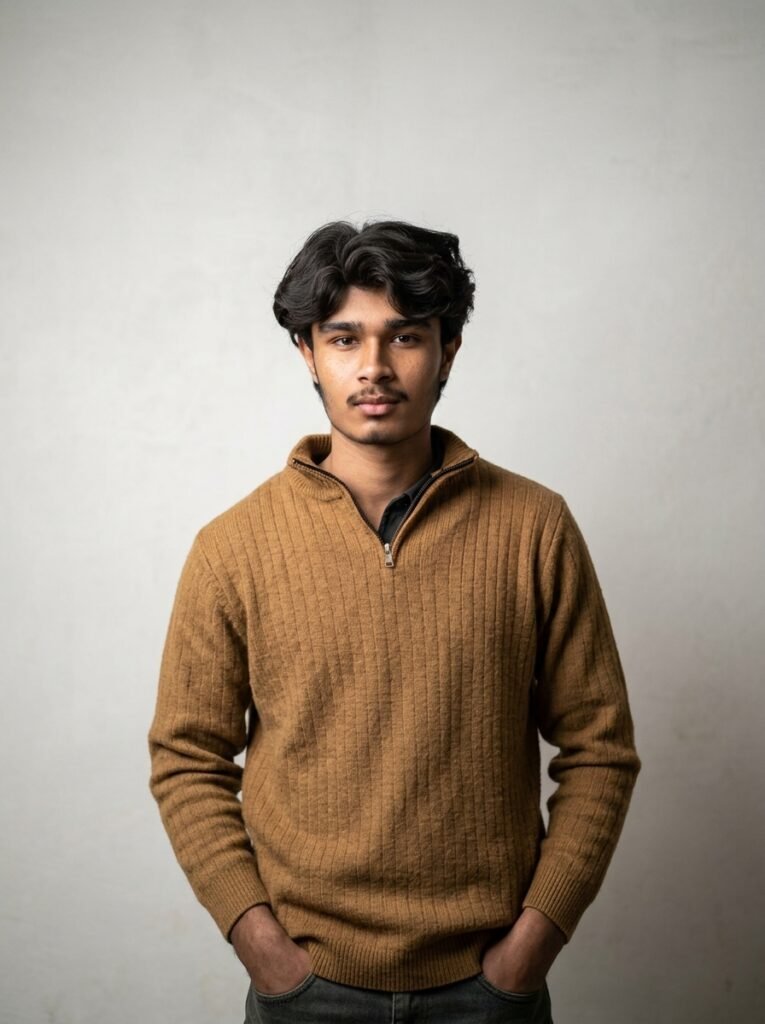 Gemini AI Instagram reels cover prompt example with vertical framing, clean background, realistic lighting, sharp focus, and empty title space