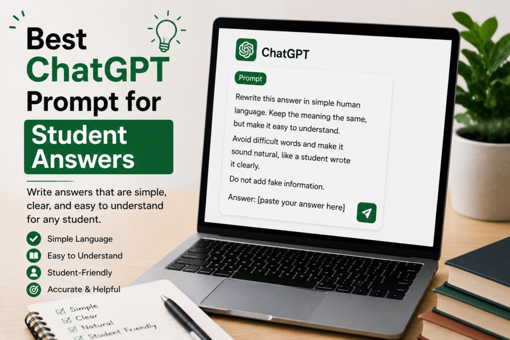 ChatGPT prompt to make student answers simple and human