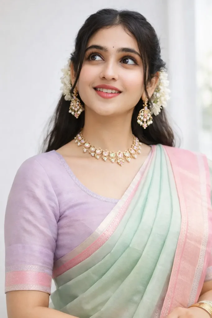 Minimal aesthetic saree ChatGPT prompt example