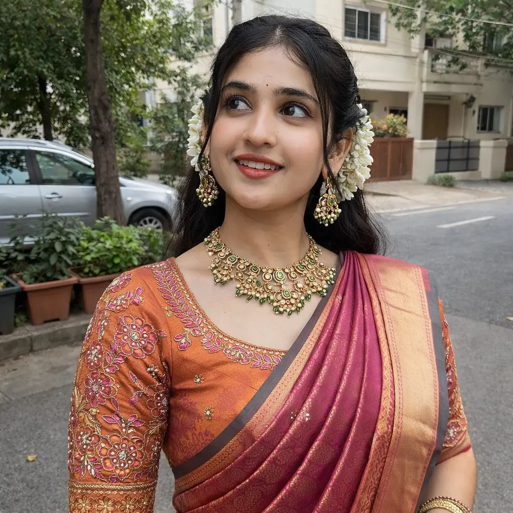 Professional saree photoshoot prompt example
