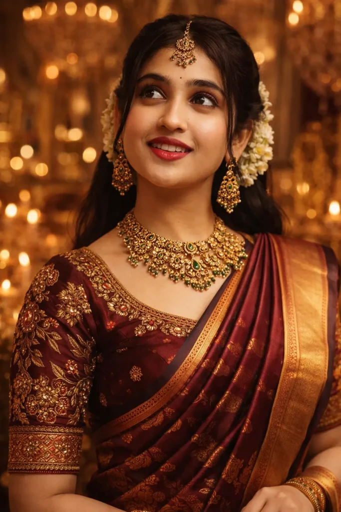 Traditional silk saree ChatGPT prompt example