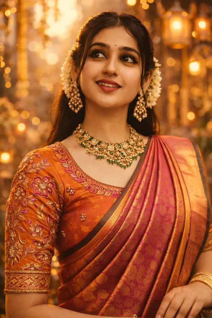 Wedding guest saree ChatGPT prompt example