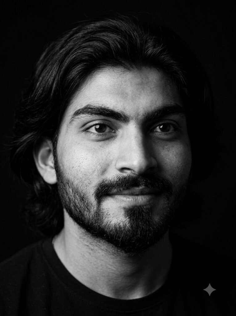 Soft-contrast black-and-white Instagram profile picture