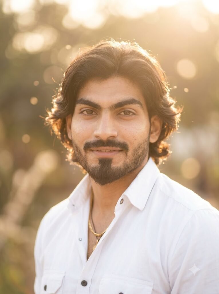 Dreamy profile picture with soft-focus backlighting