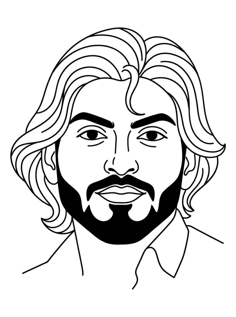Minimal line-art illustrated profile picture avatar