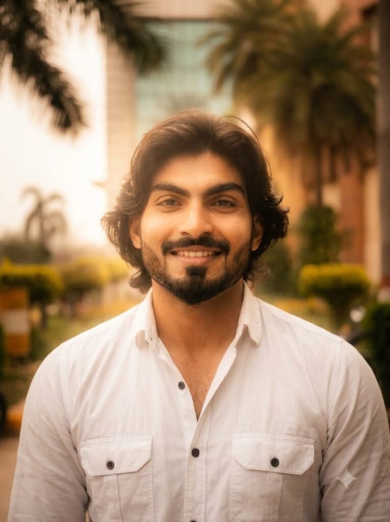 Instagram profile picture with warm golden glow lighting