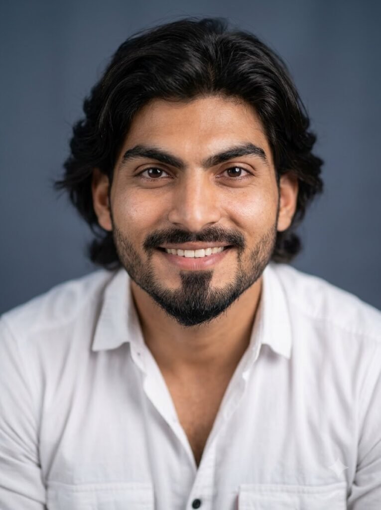 Profile picture with soft blurred single-color background
