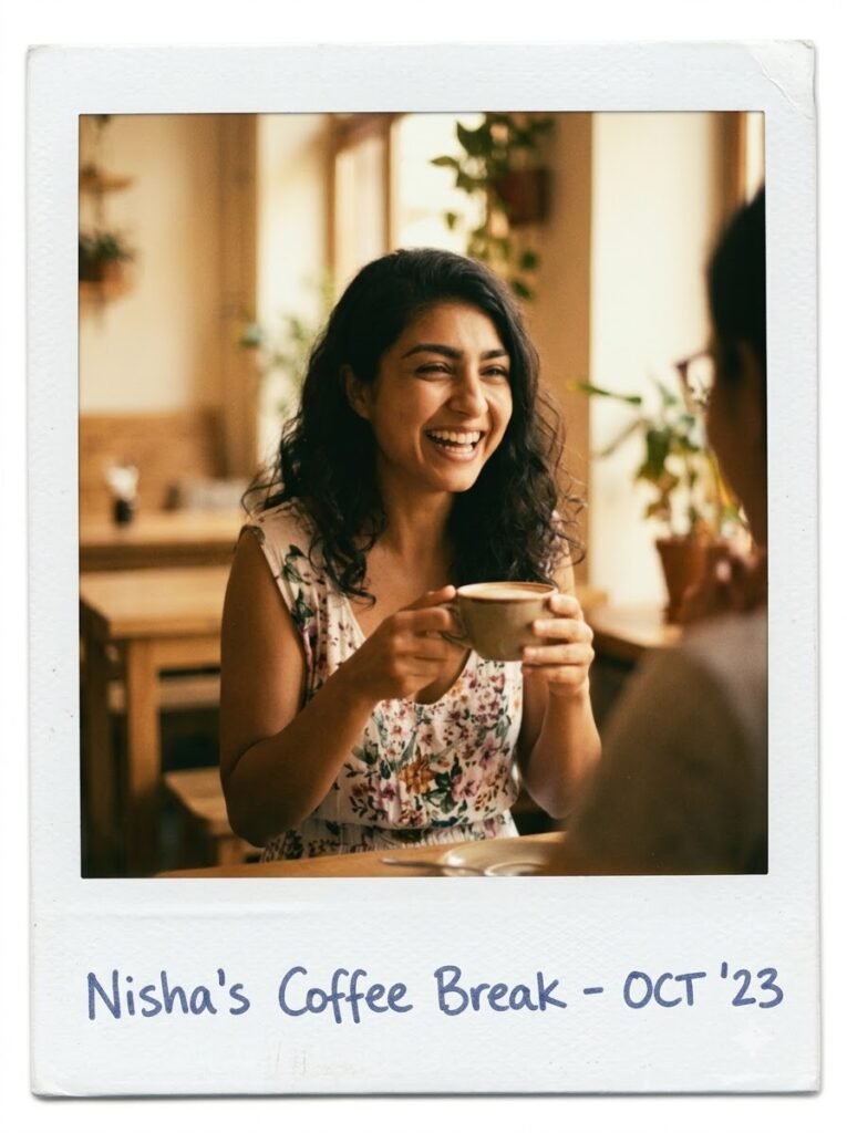 Polaroid-style photo with a thick textured white instant-film border