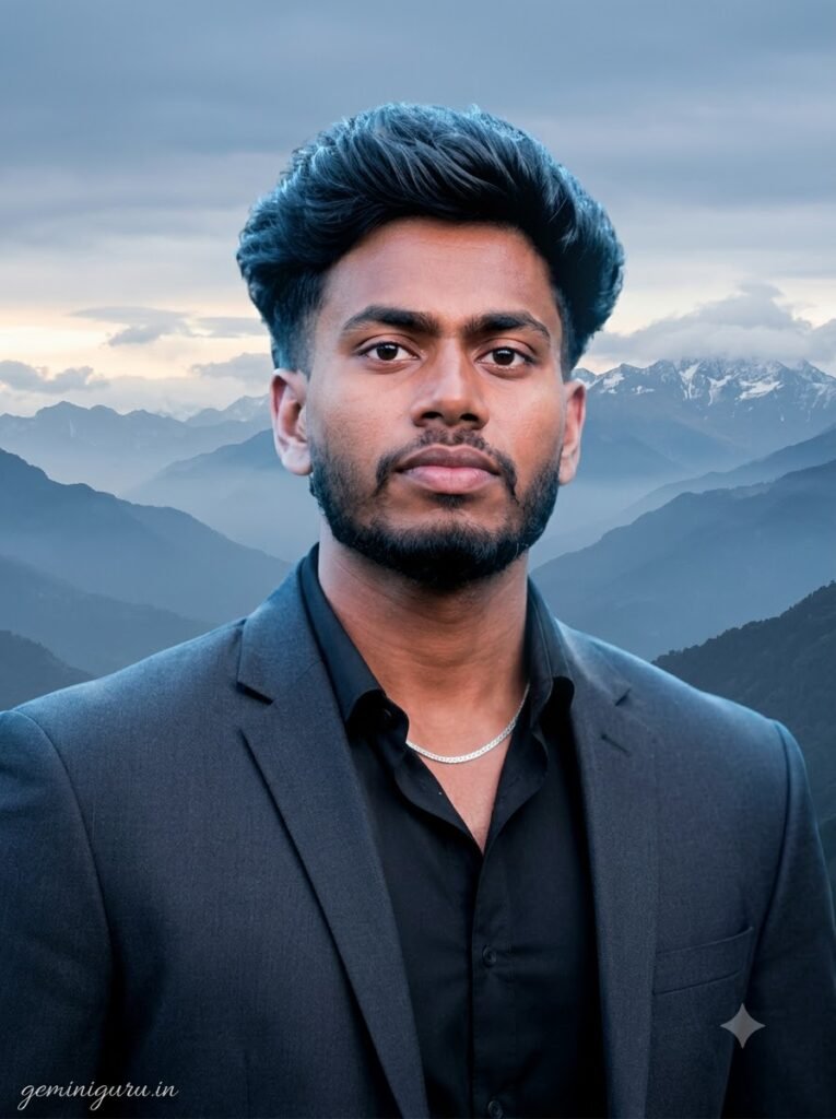 Gemini background change prompt with Himalayan mountain landscape background