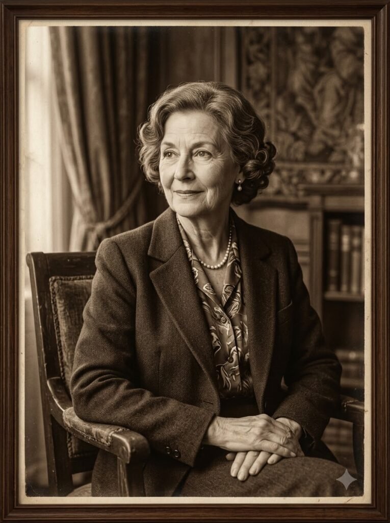 Sepia-toned vintage studio portrait with warm brown monochrome tones and soft grain